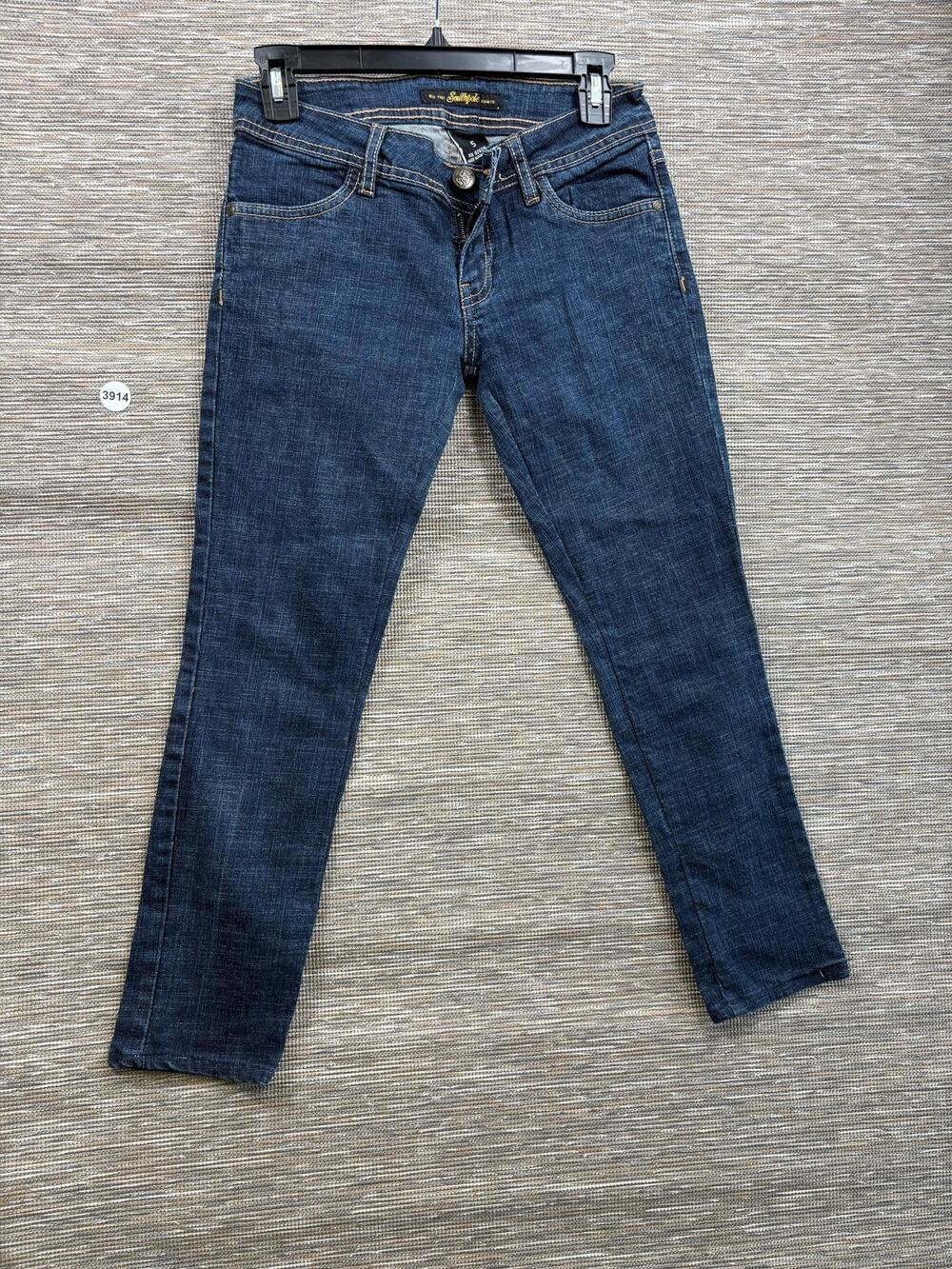 Southpole Skinny Jeans Juniors Size 5 Blue Low Rise Embroidered Stretch Denim